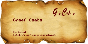 Graef Csaba névjegykártya